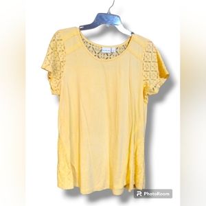 Kim Rogers Yellow Short Sleeve Blouse
